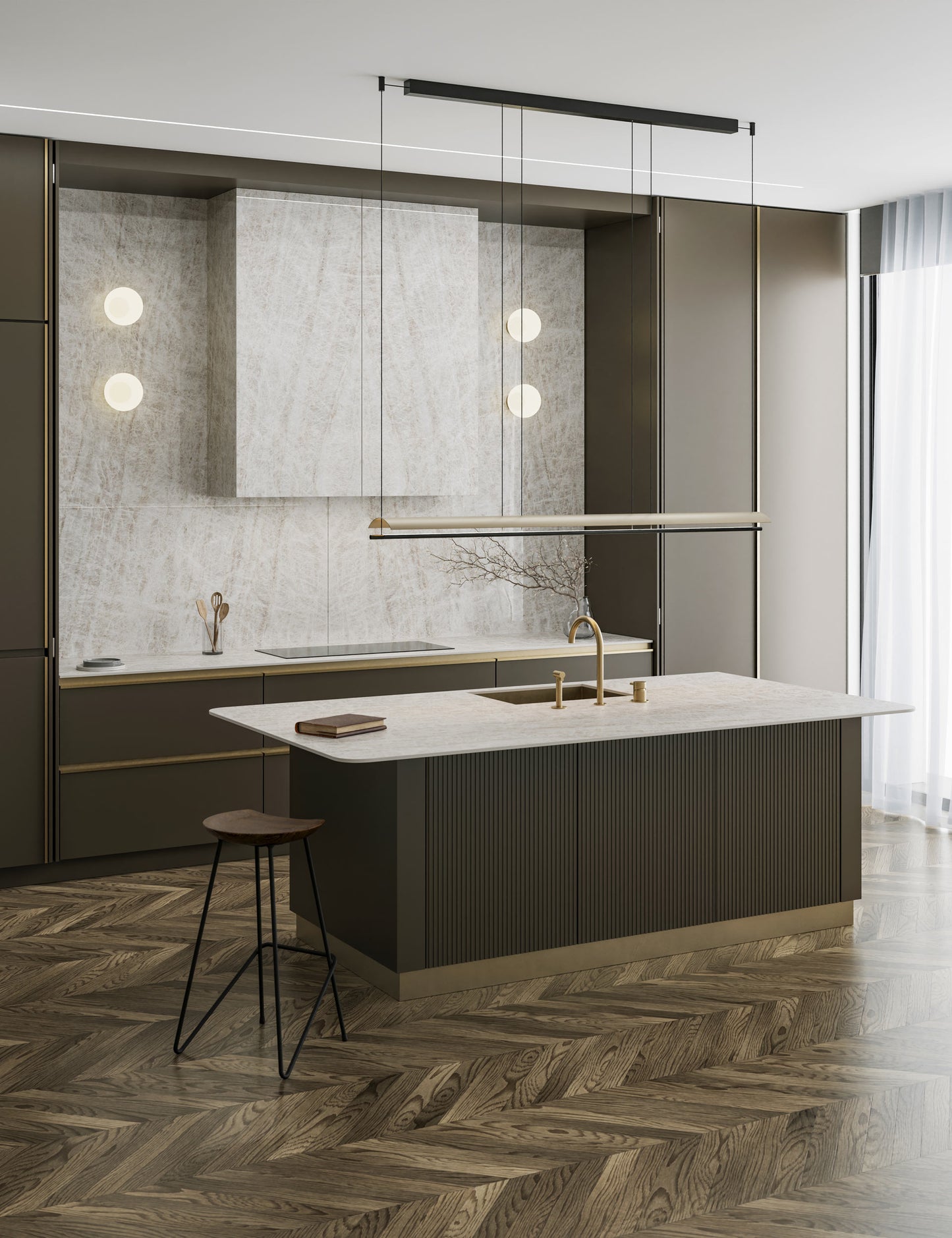 Marmi Quarzite Taj Mahal Bookmatched (Full Lappato)