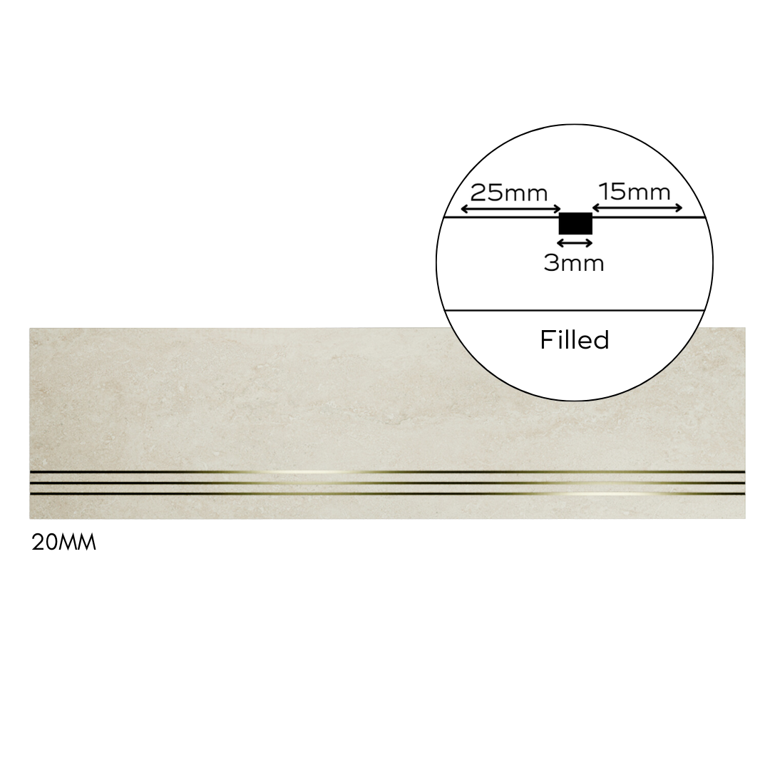 Bespoke Tile Step Fabrication - Mitre & Glued Profile (max 70mm lip height)