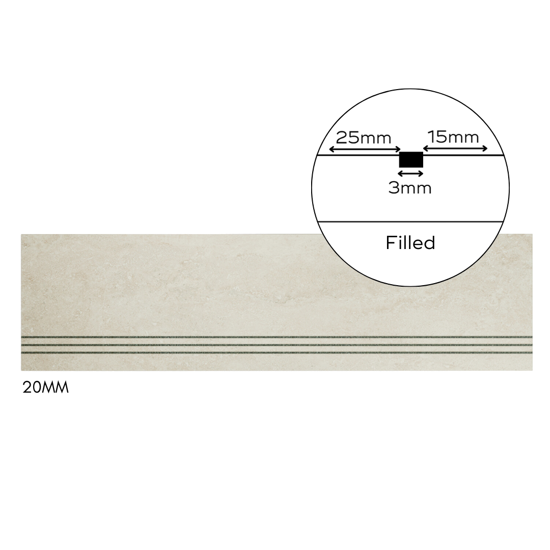 Bespoke Tile Step Fabrication - Mitre & Glued Profile (max 70mm lip height)