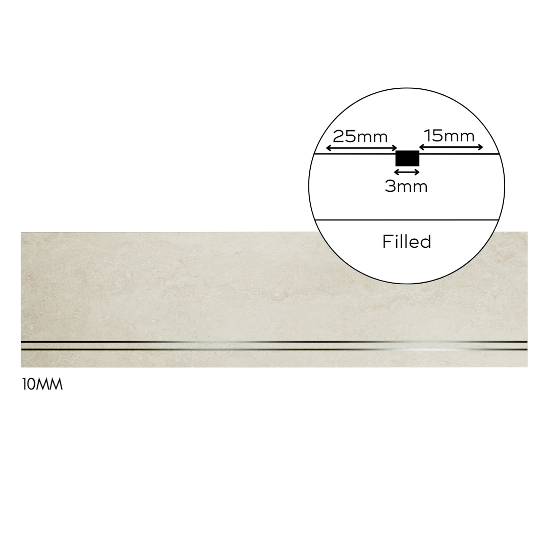 Bespoke Tile Step Fabrication - Mitre & Glued Profile (over 70mm lip height)