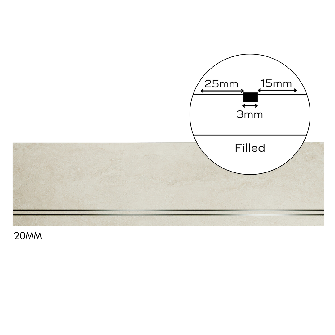 Bespoke Tile Step Fabrication - Full Bullnose
