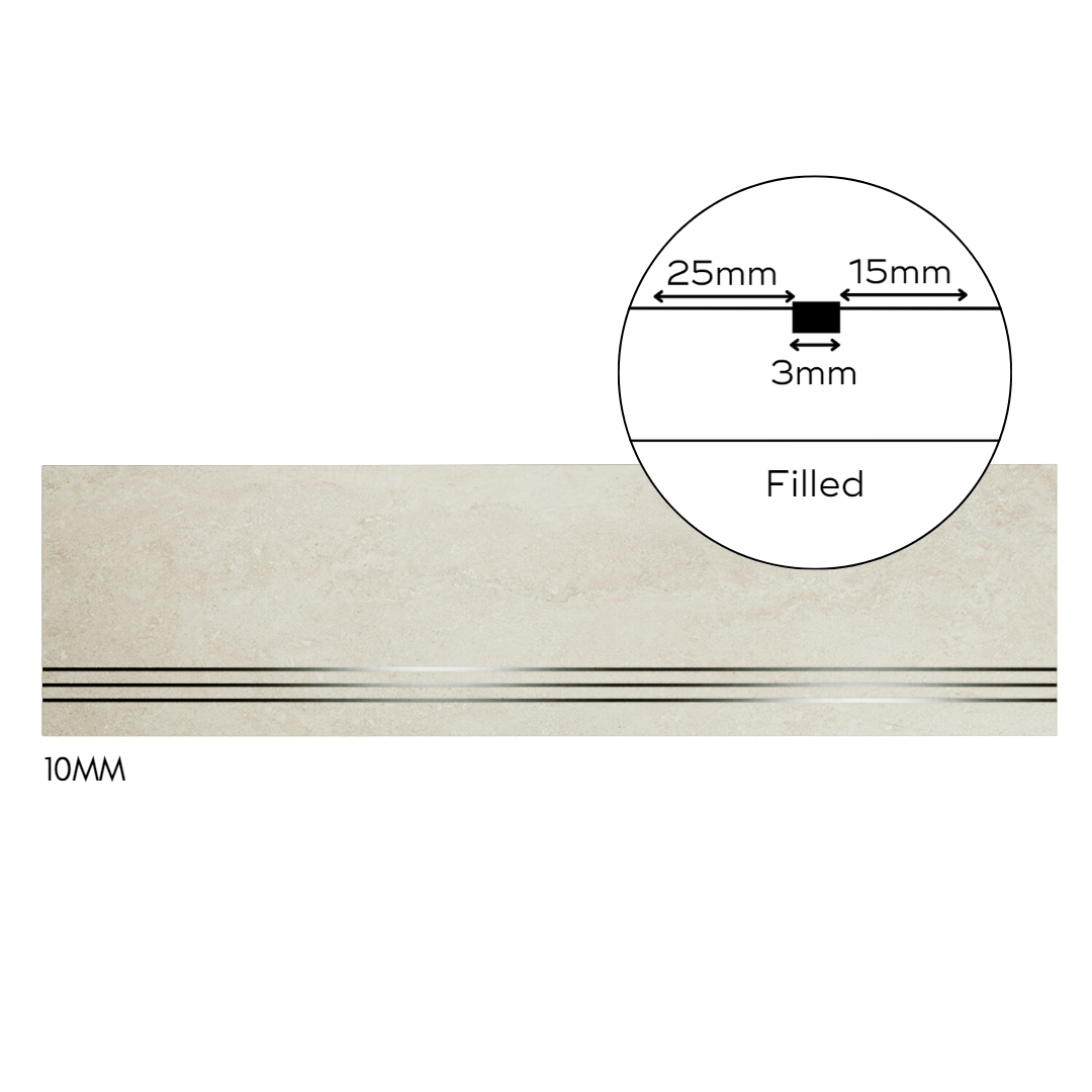 Bespoke Tile Step Fabrication - Mitre & Glued "Reinforced Mitre" Profile (max 70mm lip height)