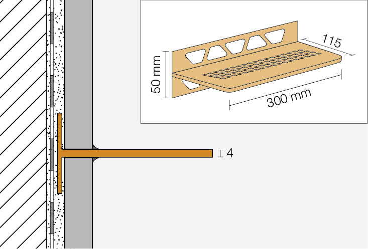 Schluter Shelf W S1 Square Design
