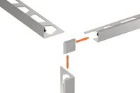 Schluter Jolly J - External Corner - Brushed Stainless Steel