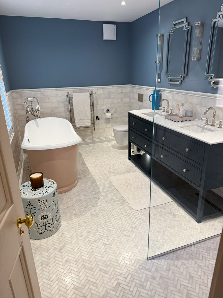 Alpi Carrara Marble Honed Herringbone Mosaic