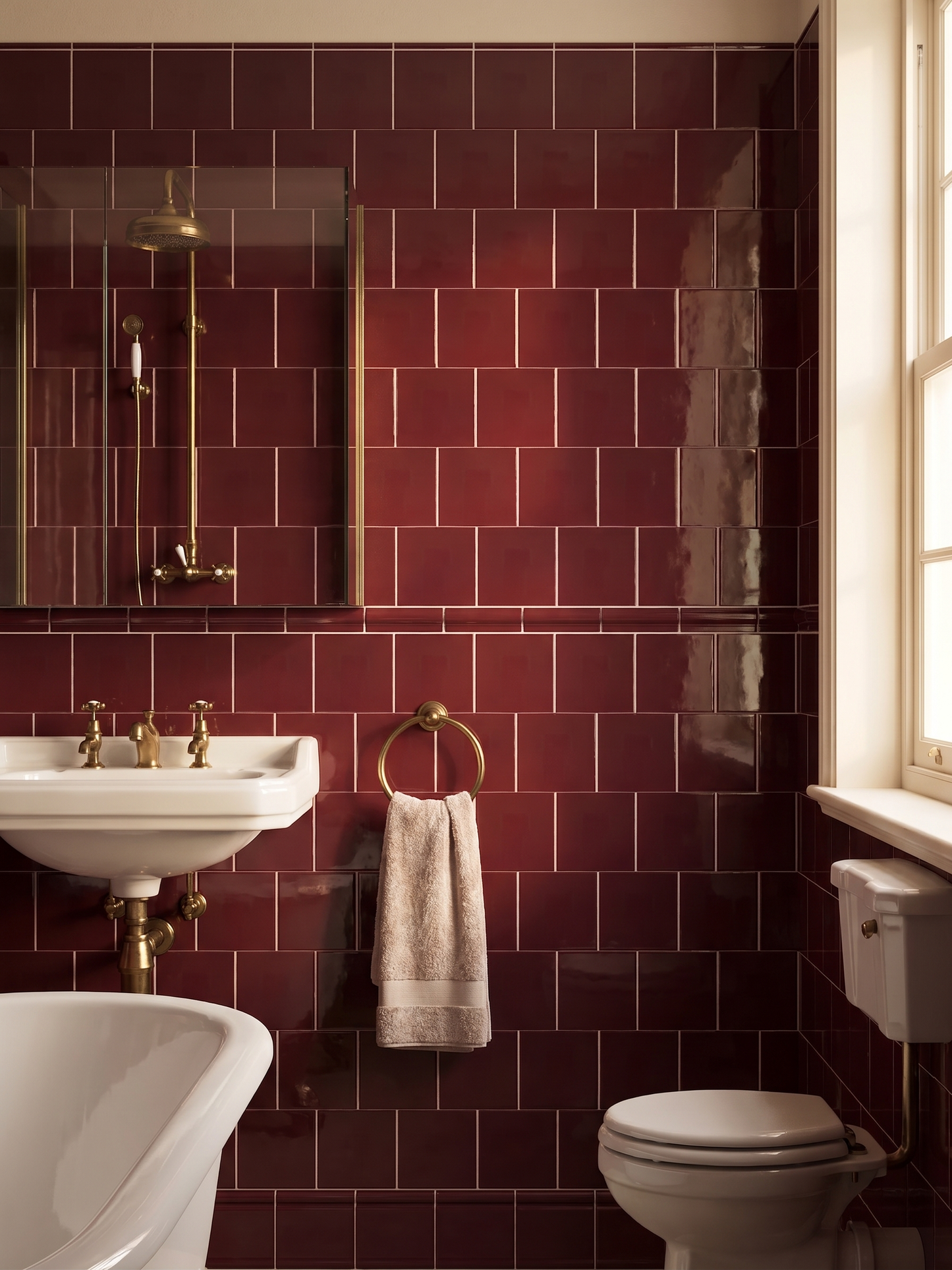 Belgravia Burgundy Gloss Field Tile