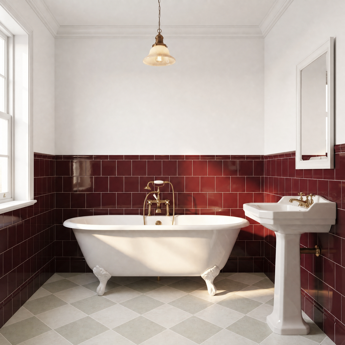 Belgravia Burgundy Gloss Field Tile