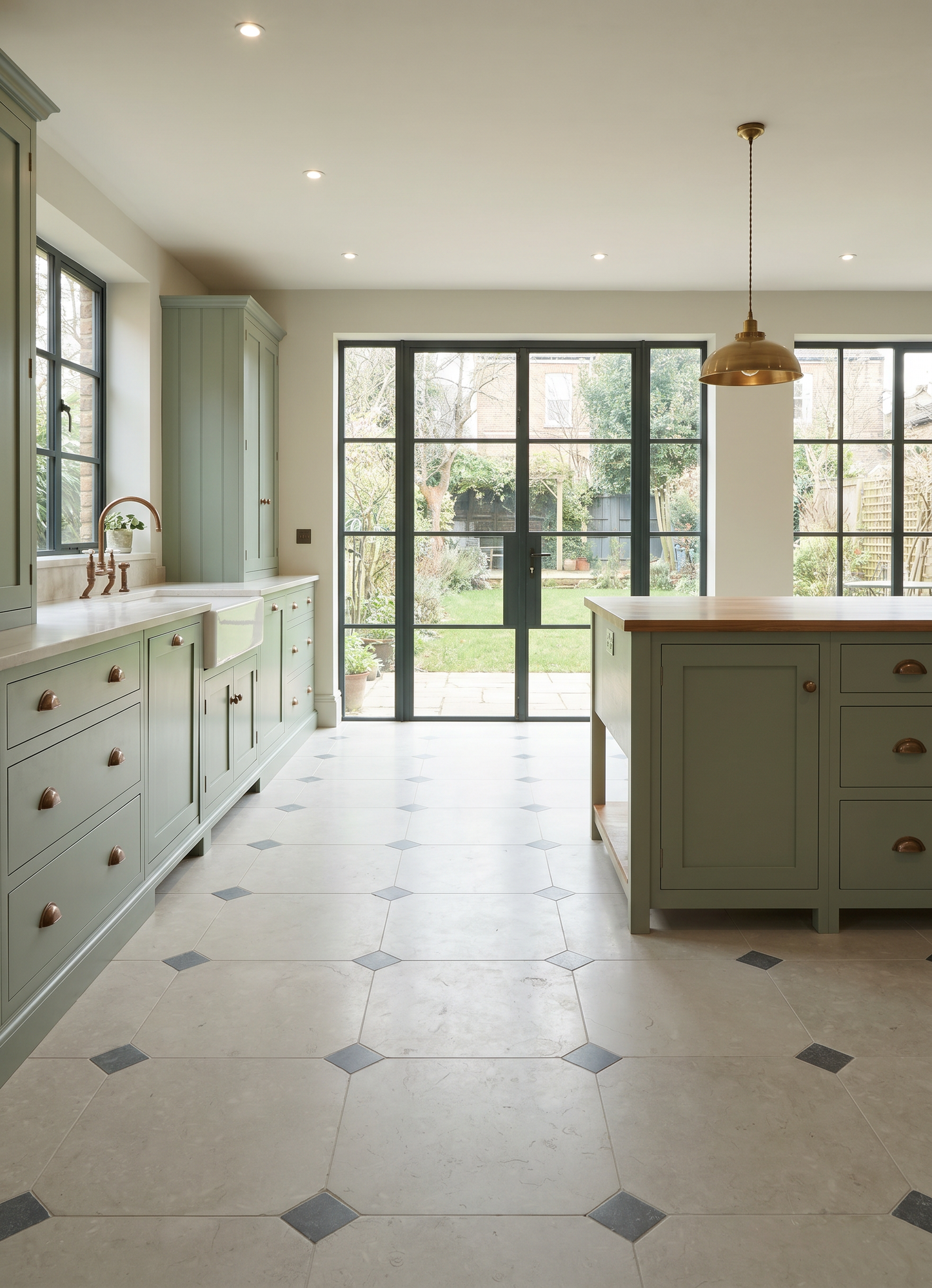 Elsham Limestone Octagon & Dot Tumbled Finish