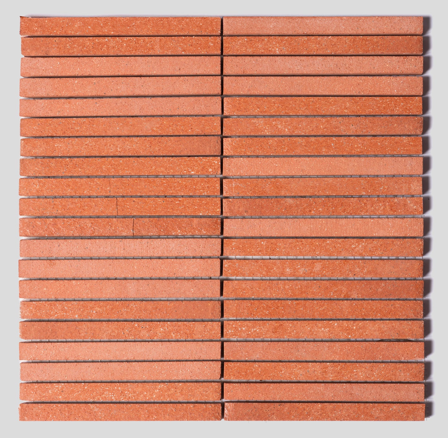 Galestra Mosaic Handmade Terracotta Tumbled Stick Mesh Backed 12x150mm