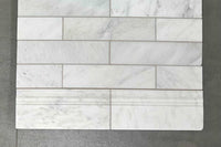 Alpine White Honed Marble Skirting