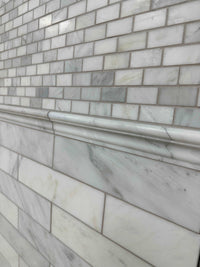 Alpine White Honed Marble Dado