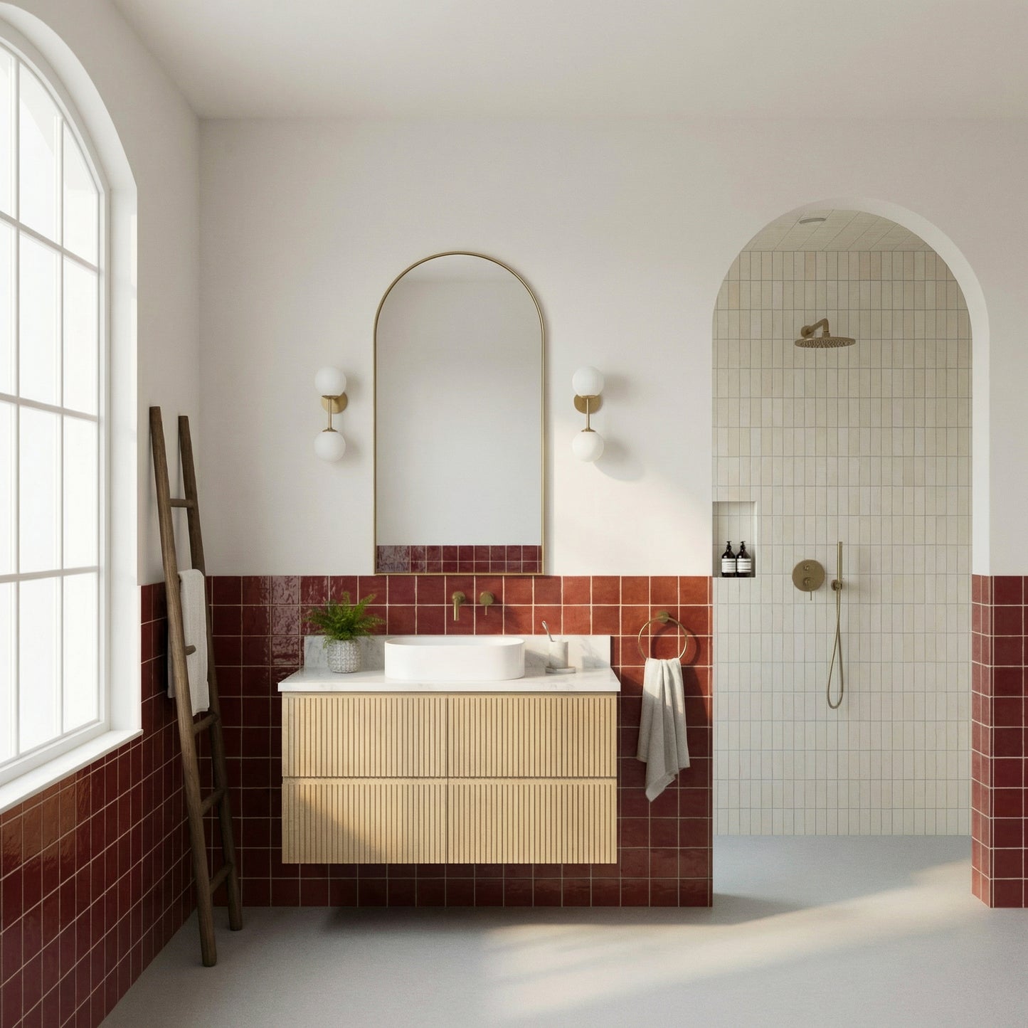 Burgendy Red 10x10 Ceramic Zellige Wall Tile