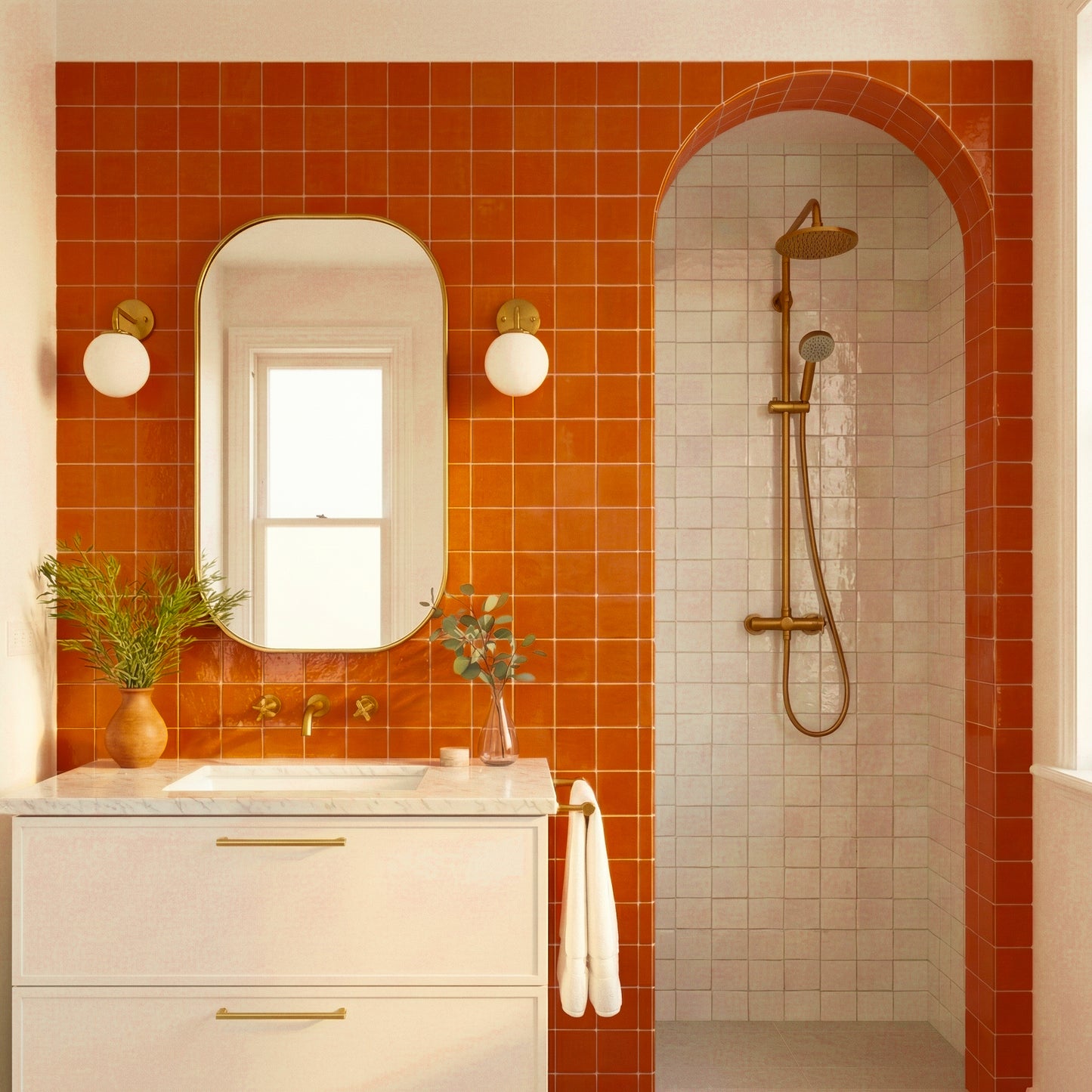 Caramel Orange Zellige 10x10 Wall Tile