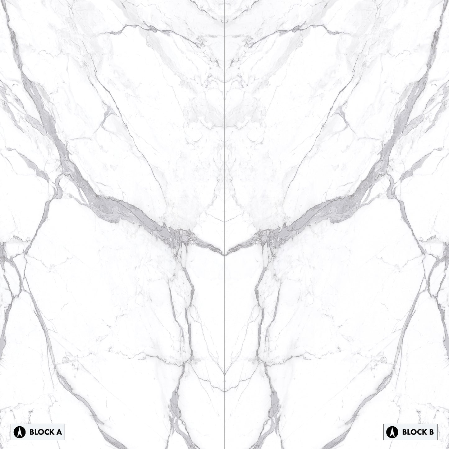 Marmi Statuario Extra Bookmatched (Lappato Matte)