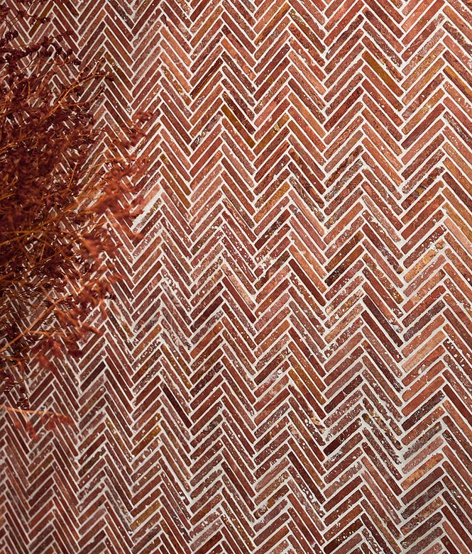Athens Rosso Travertine Tumbled Finish