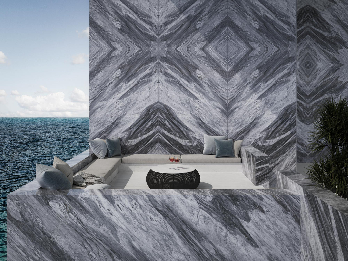Marmi Bordiglio Manhattan Bookmatched (Full Lappato)