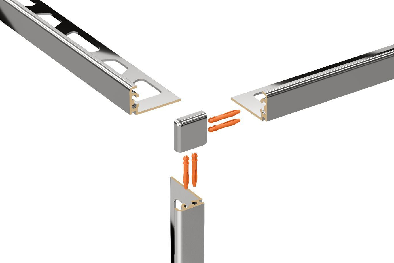 Schluter Jolly J - External Corner - Chrome Finished Brass