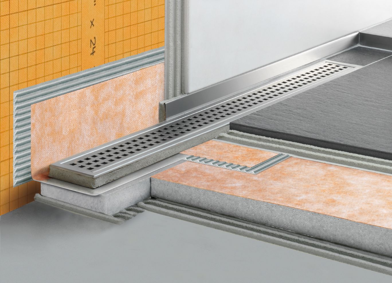 Schluter Kerdi-Line A Solid Design 19MM Frame Matt Graphite Stainless Steel Drain and Grate