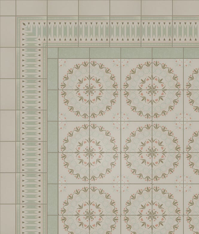 Aventuras Porcelain Ziggy Border Olive 
