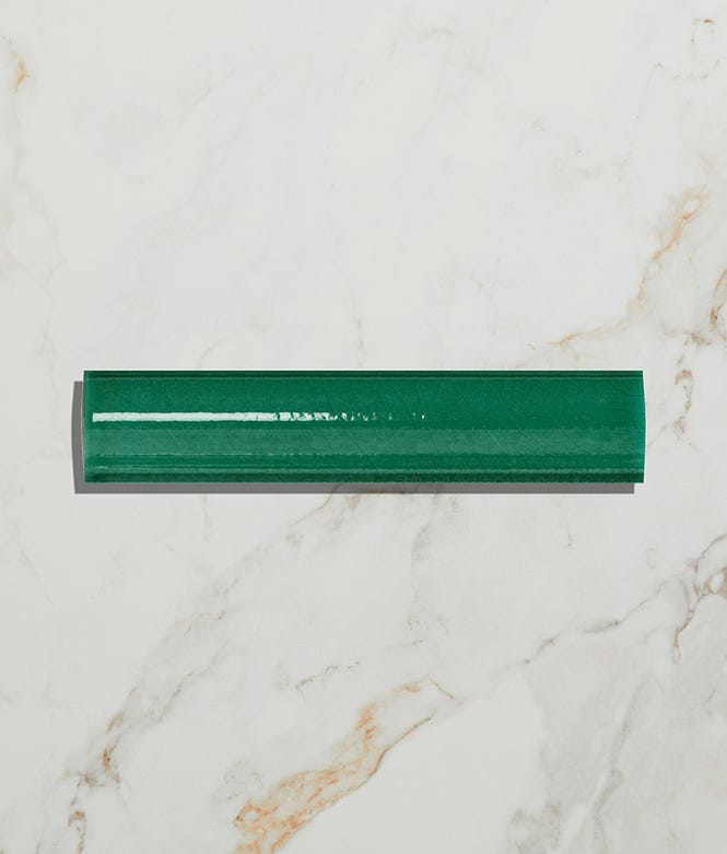 Victorian Style Emerald Green Crackle Glaze Simple Beading