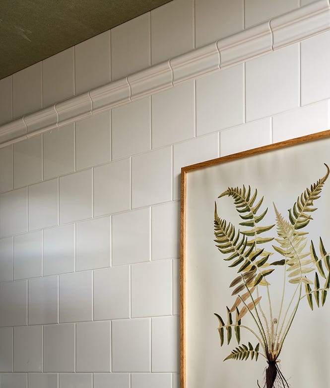Victorian Style Cotton White Dado