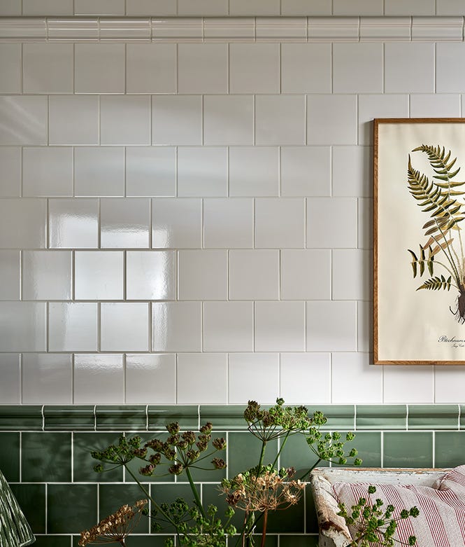 Victorian Style Cotton White Square Gloss Finish