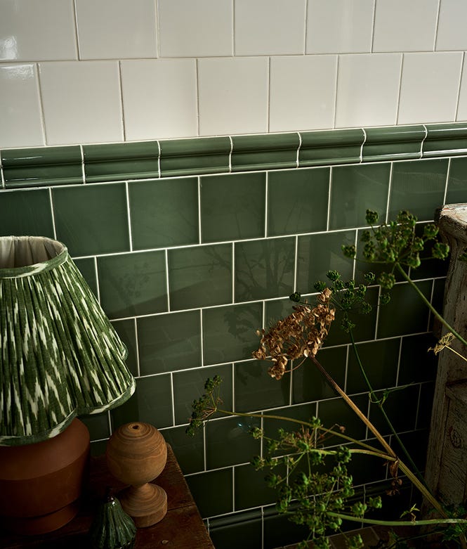Victorian Style Cabbage Green Square Gloss Finish