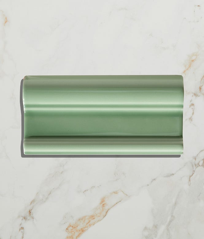 Victorian Style Cabbage Green Crackle Glaze Dado