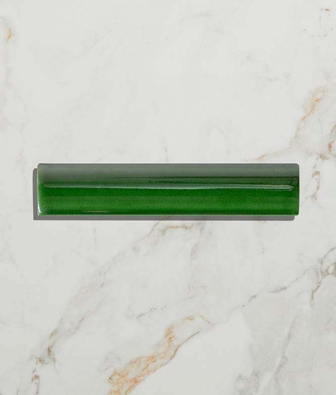 Victorian Style Olive Green Crackle Glaze Simple Beading