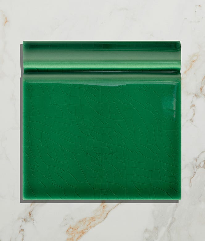 Victorian Style Emerald Green Crackle Glaze Classic Skirting