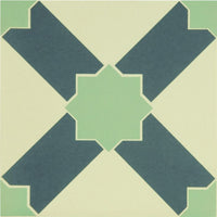 Alhambra Denim and Light Jade on White