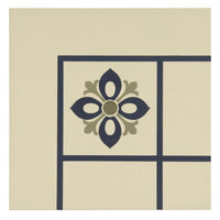 Bohemia Corner Dublin, Khaki and Dark Blue on White
