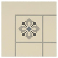 Bohemia Corner Light Blue, Light Grey and Dark Grey on White