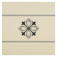 Bohemia Border Light Grey, Dark Grey and Black on White
