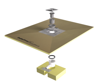 Delta Tray Thames (22mm) + Square Grate (Corner Drain) Offset Drain - European Heritage Ltd.