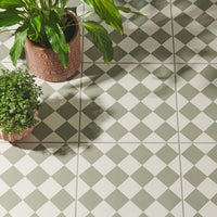 Harlequin Small Green on Chalk