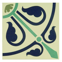 Phoenician Dublin, Dark Blue and Dark Jade on White